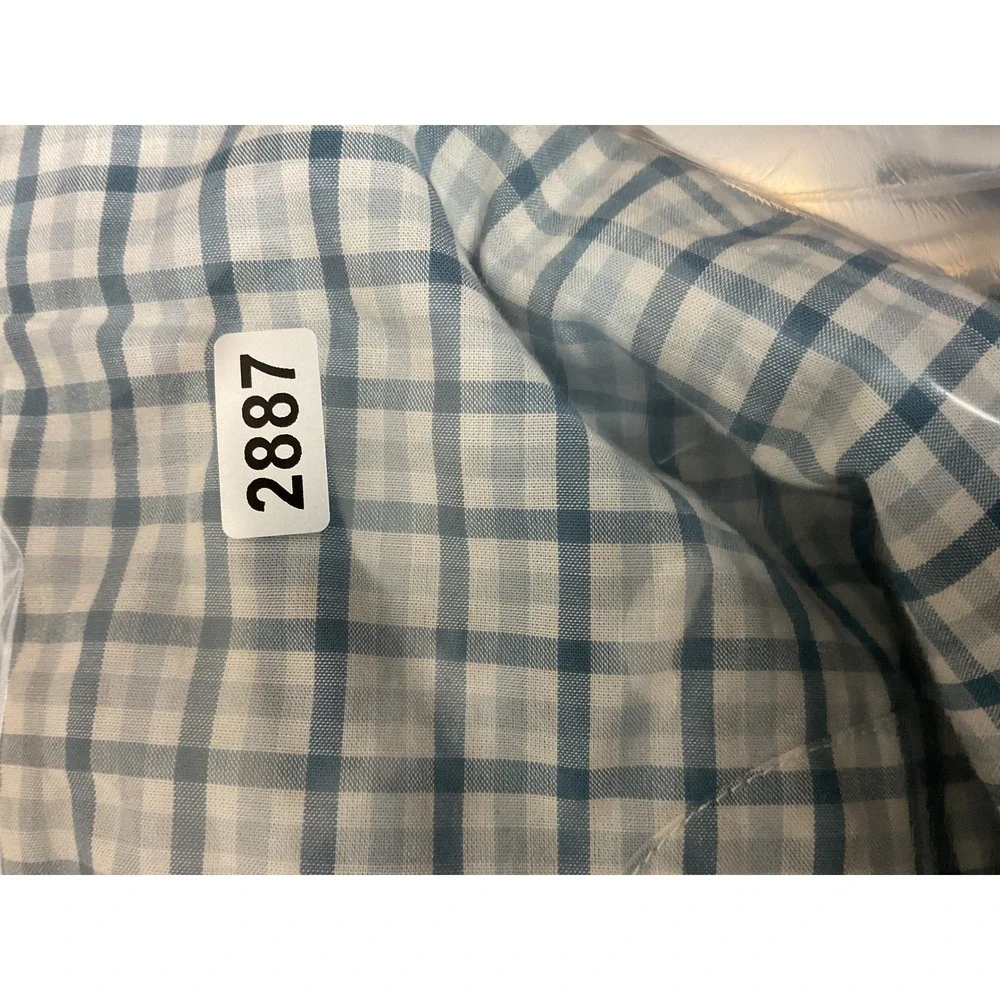J. Crew Mens Secret Wash Shirt Classic Gingham Blue White Large